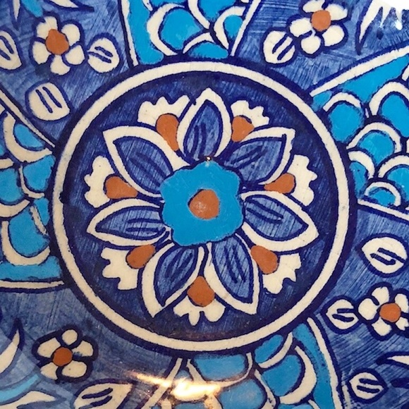 Iznik Cini Hand Painted Ceramic Turkey Bowl Art - Picture 7 of 8